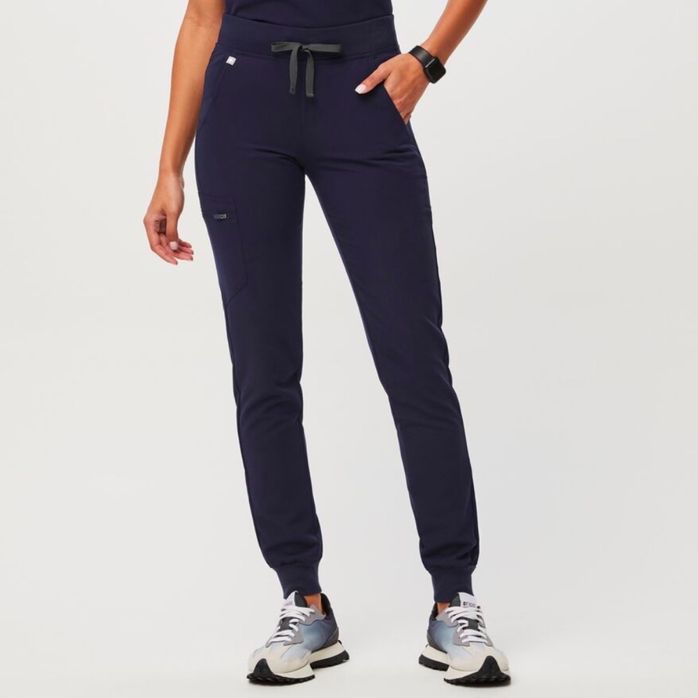 Navy Zamora scrub bottoms, Medium Petite